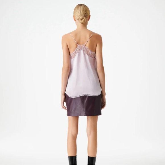 IRO Paris Berwyn Silk Lace Camisole Lilac 100% Silk Cami Tank NWT Size FR 36 - Picture 7 of 7